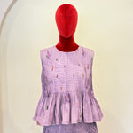 Pleated Skirt Set in Deep Lavender