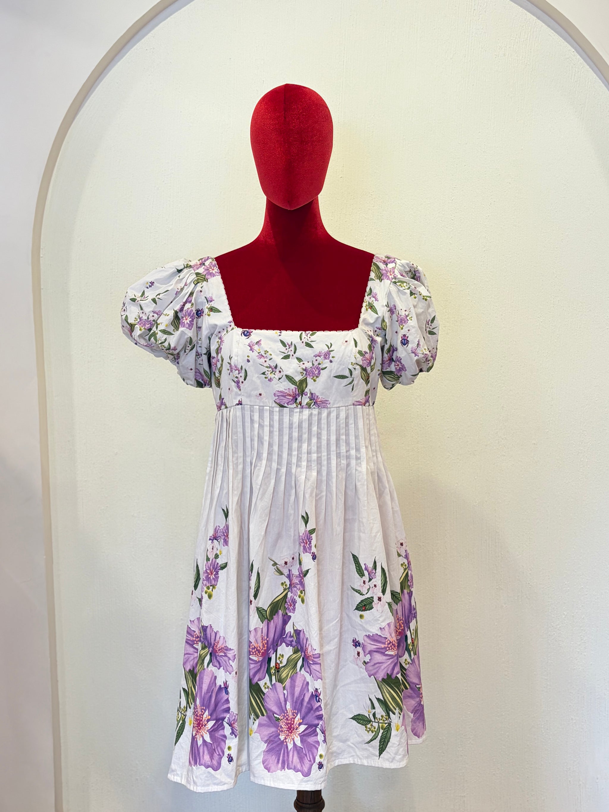 Pleated Bright Bloom Dress