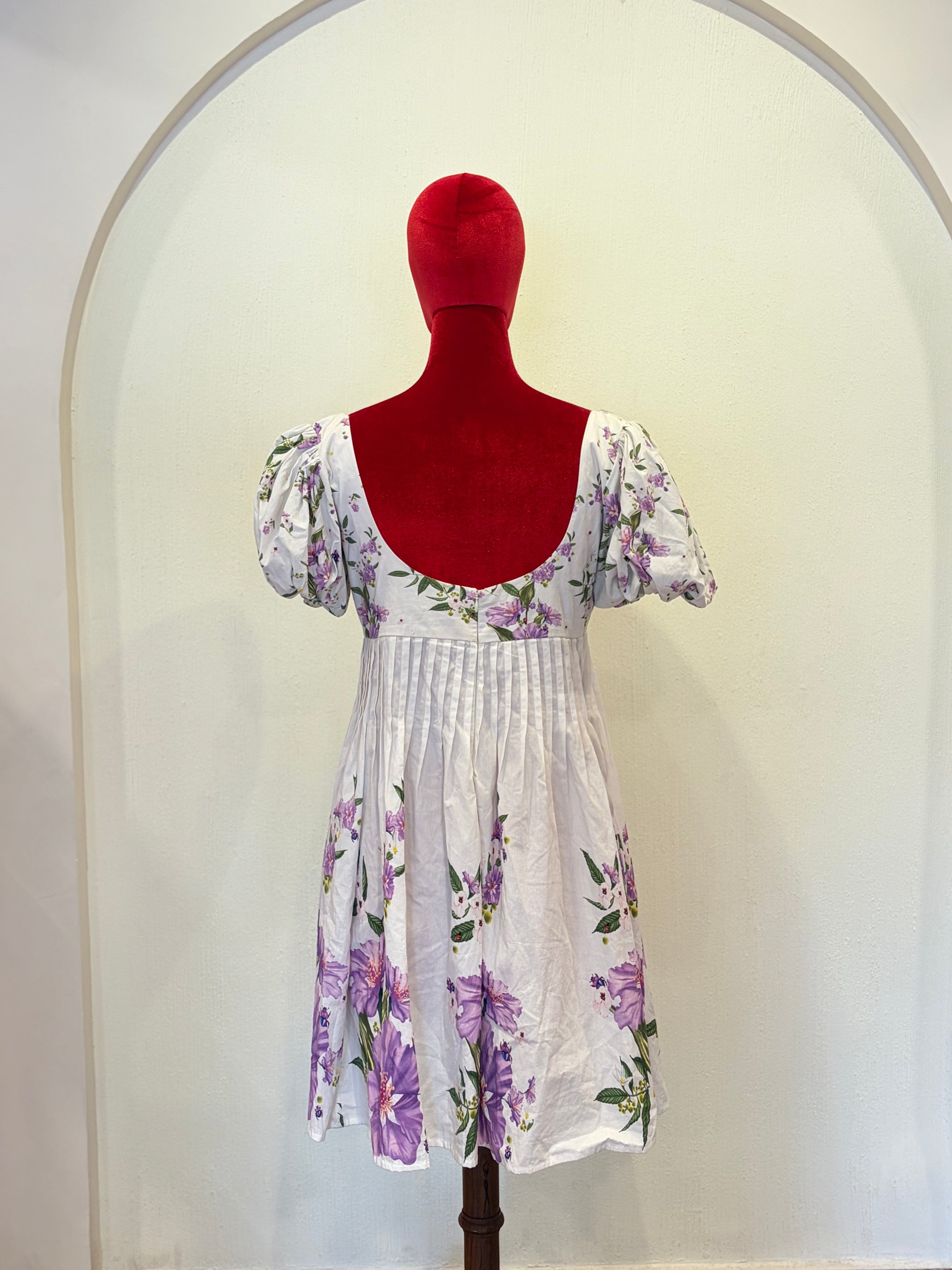 Pleated Bright Bloom Dress