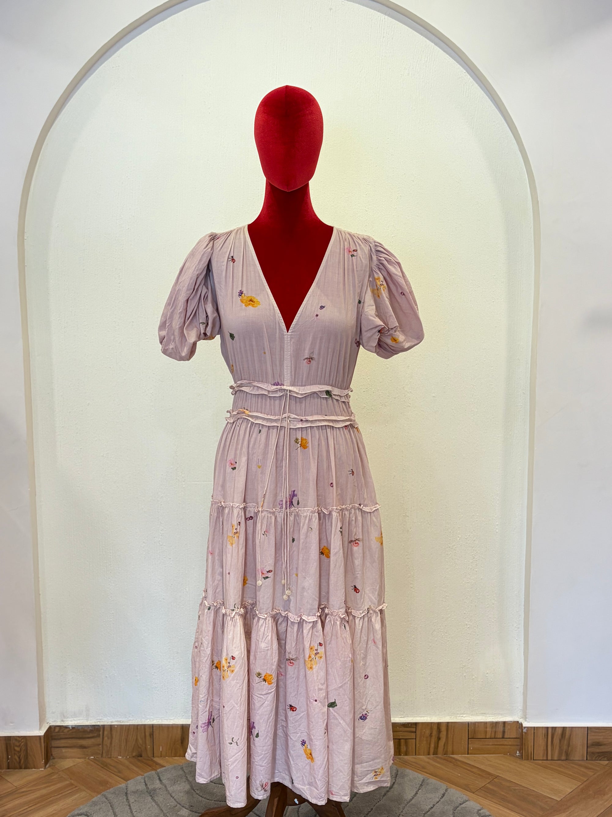 Cotton Mull Gathered Dress