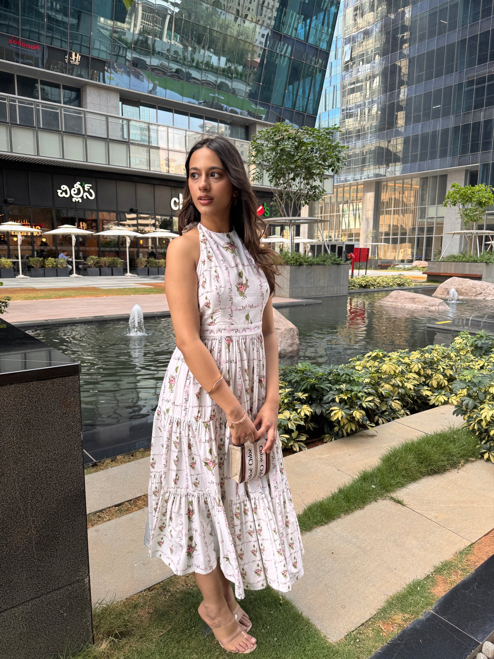 Orchid Bloom Midi Dress