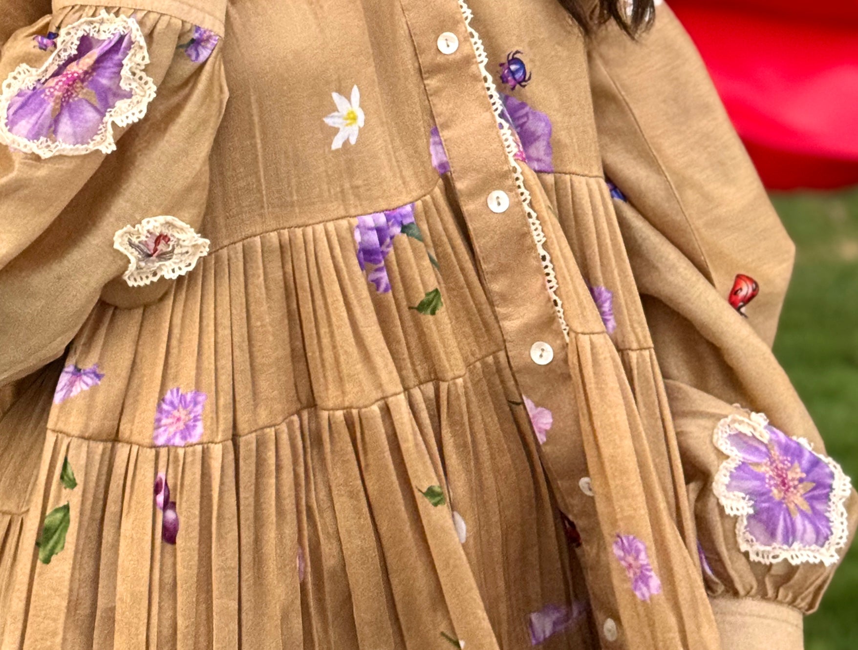 Deep Beige Pleated Mini Dress
