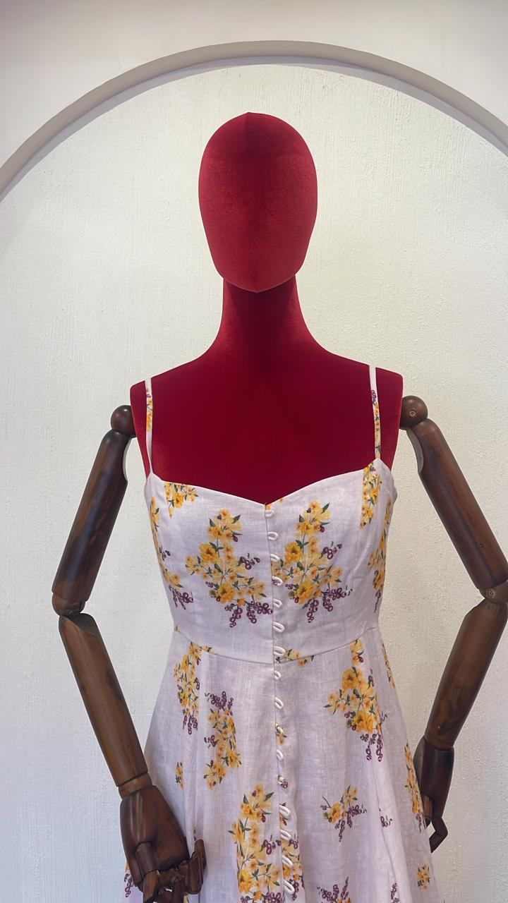 Panelled Linen Bloom Dress