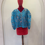 Bright Blue Chanderi top