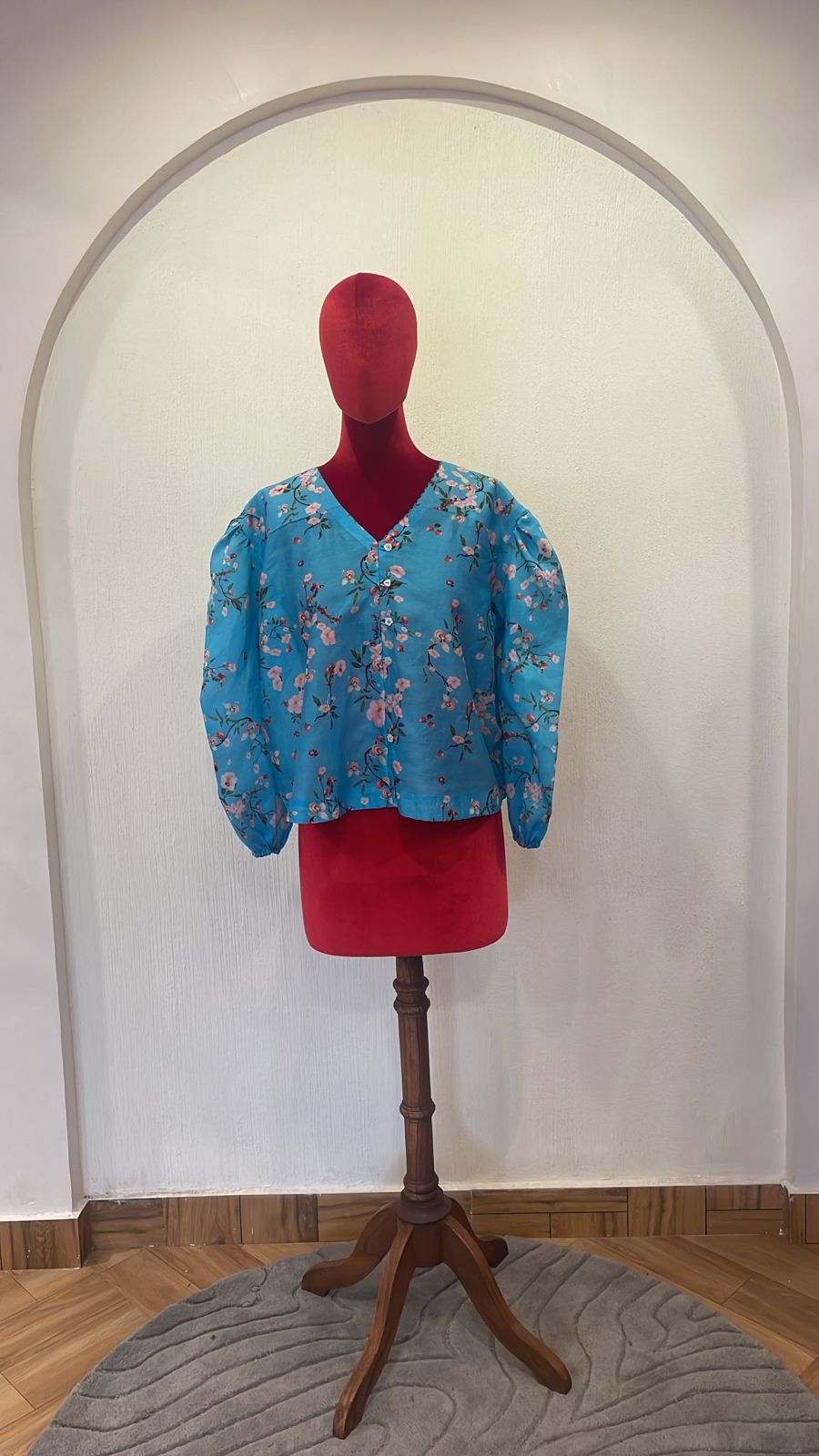 Bright Blue Chanderi top