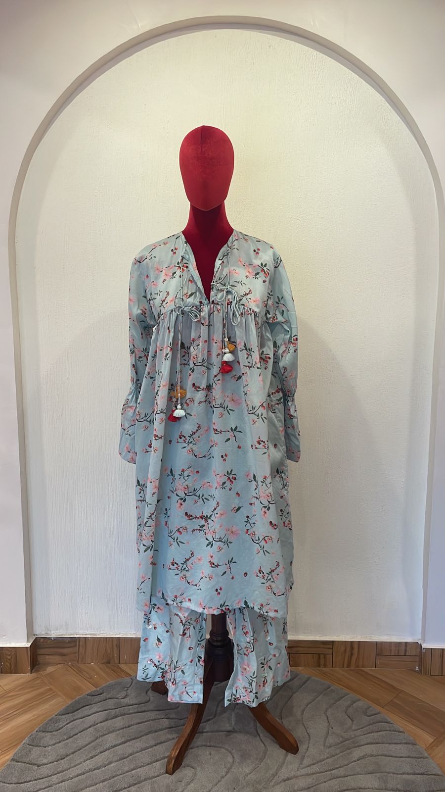 Chanderi Gathered Tunic Set