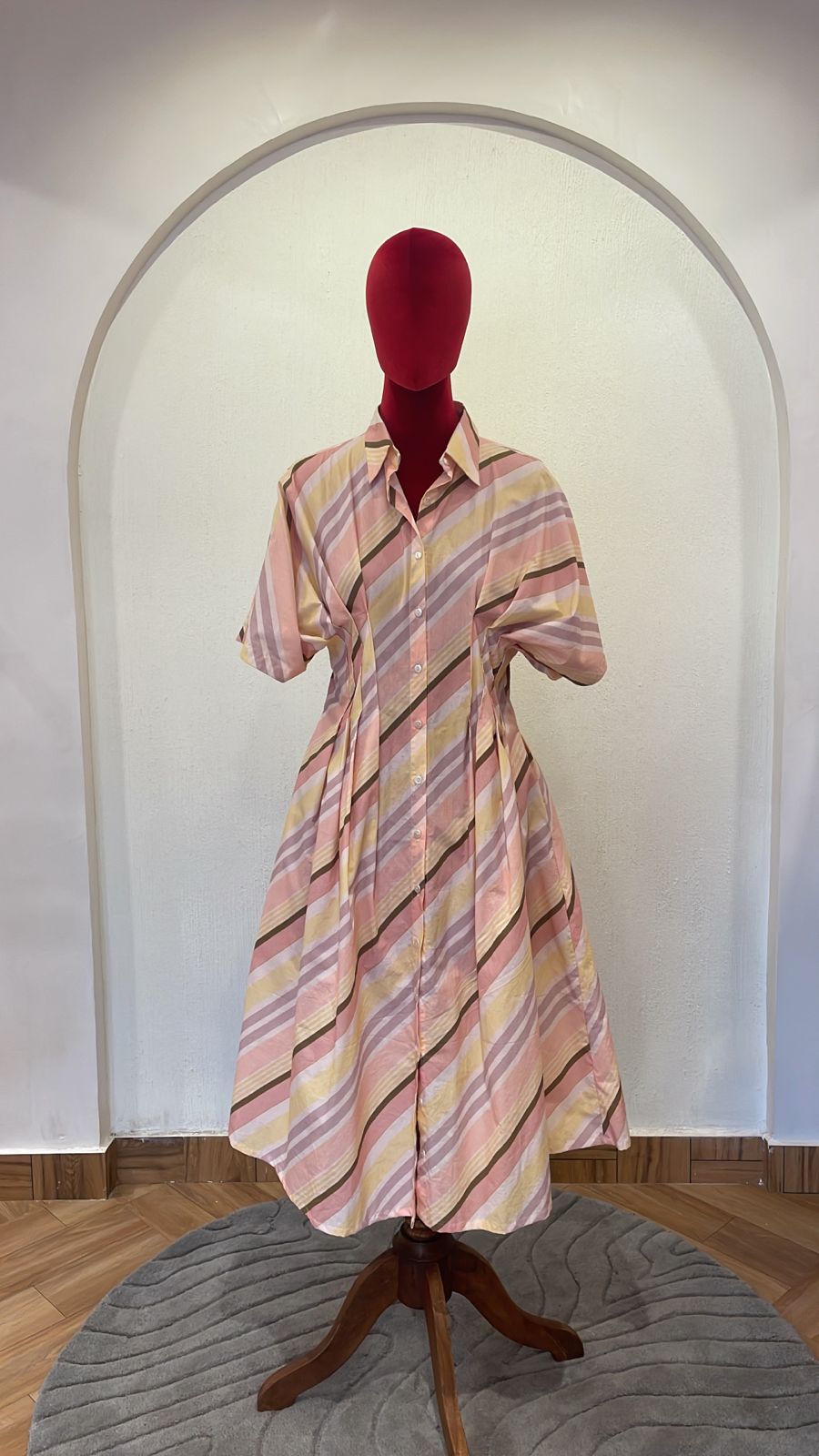 Striped Pleated Dress