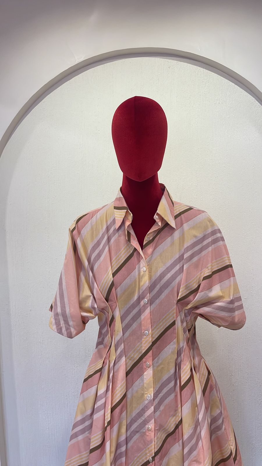 Striped Pleated Dress