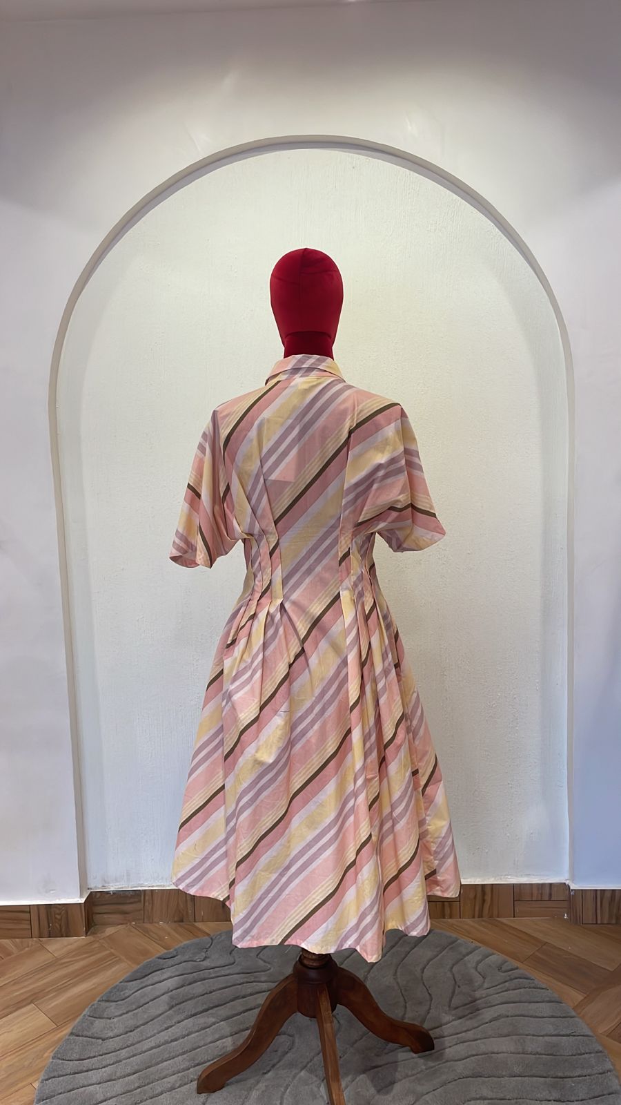 Striped Pleated Dress