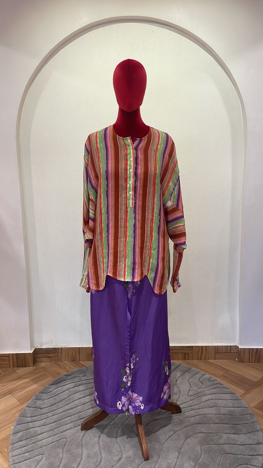Multi-Stripe Kaftan Kurta