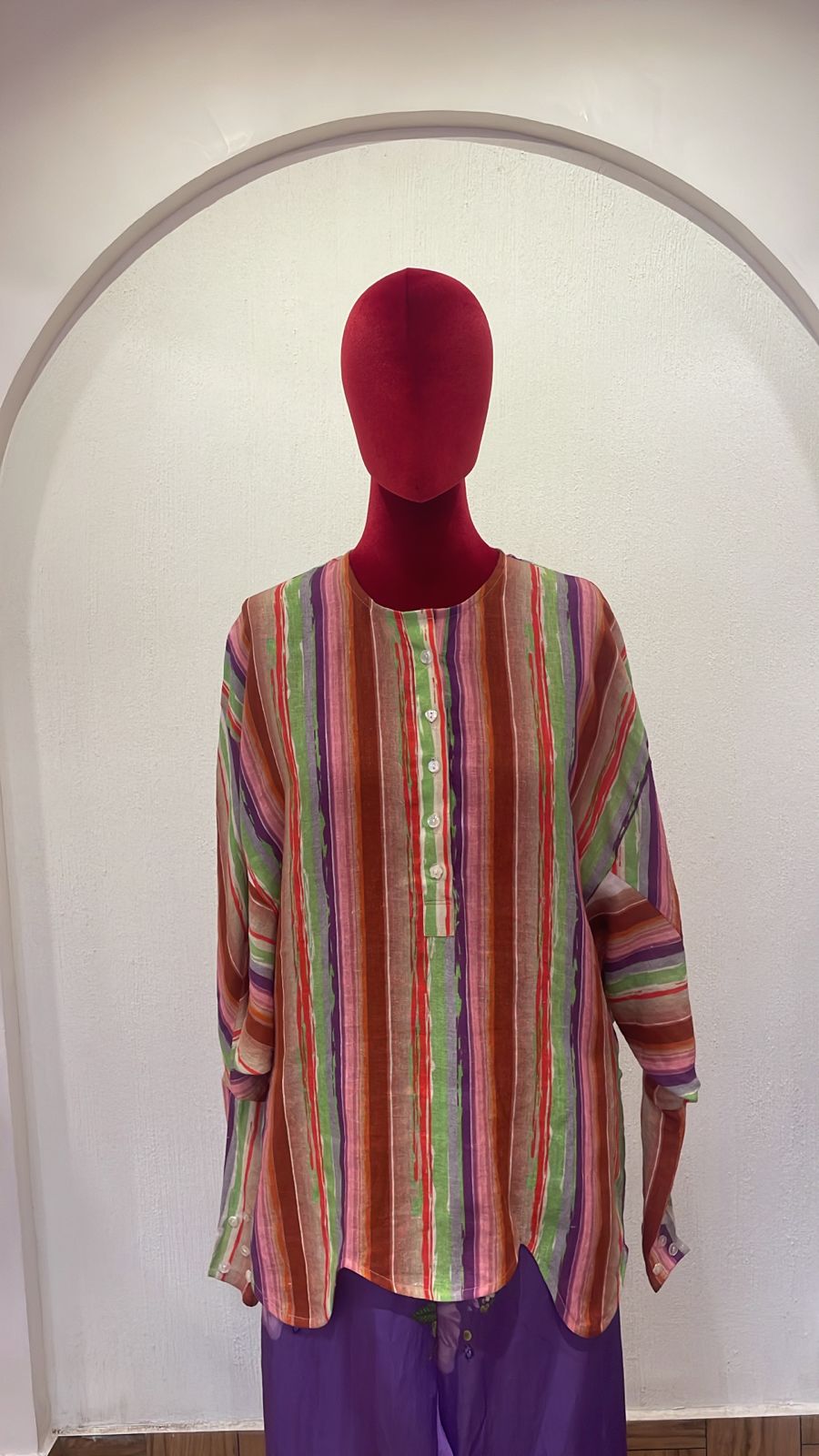 Multi-Stripe Kaftan Kurta
