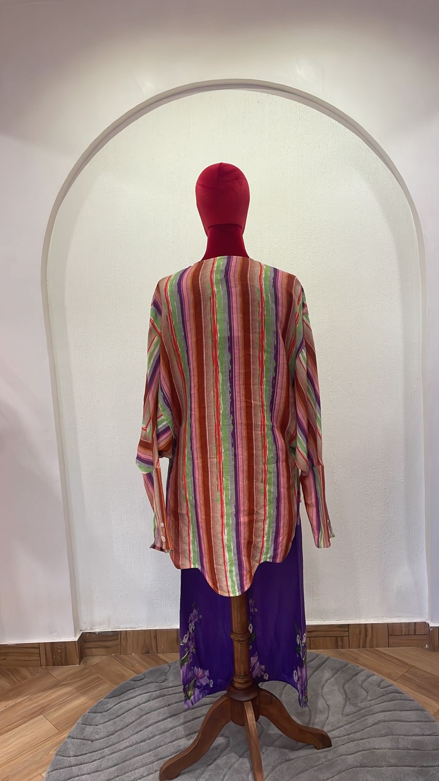Multi-Stripe Kaftan Kurta