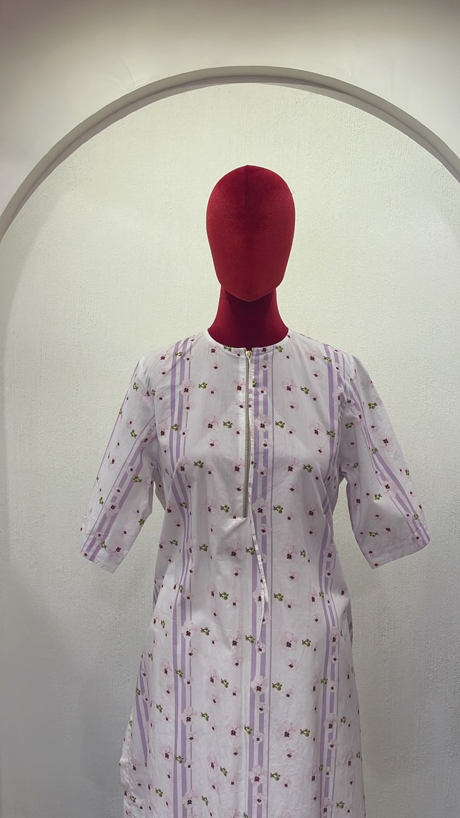 Ivory Stripe Straight Kurta