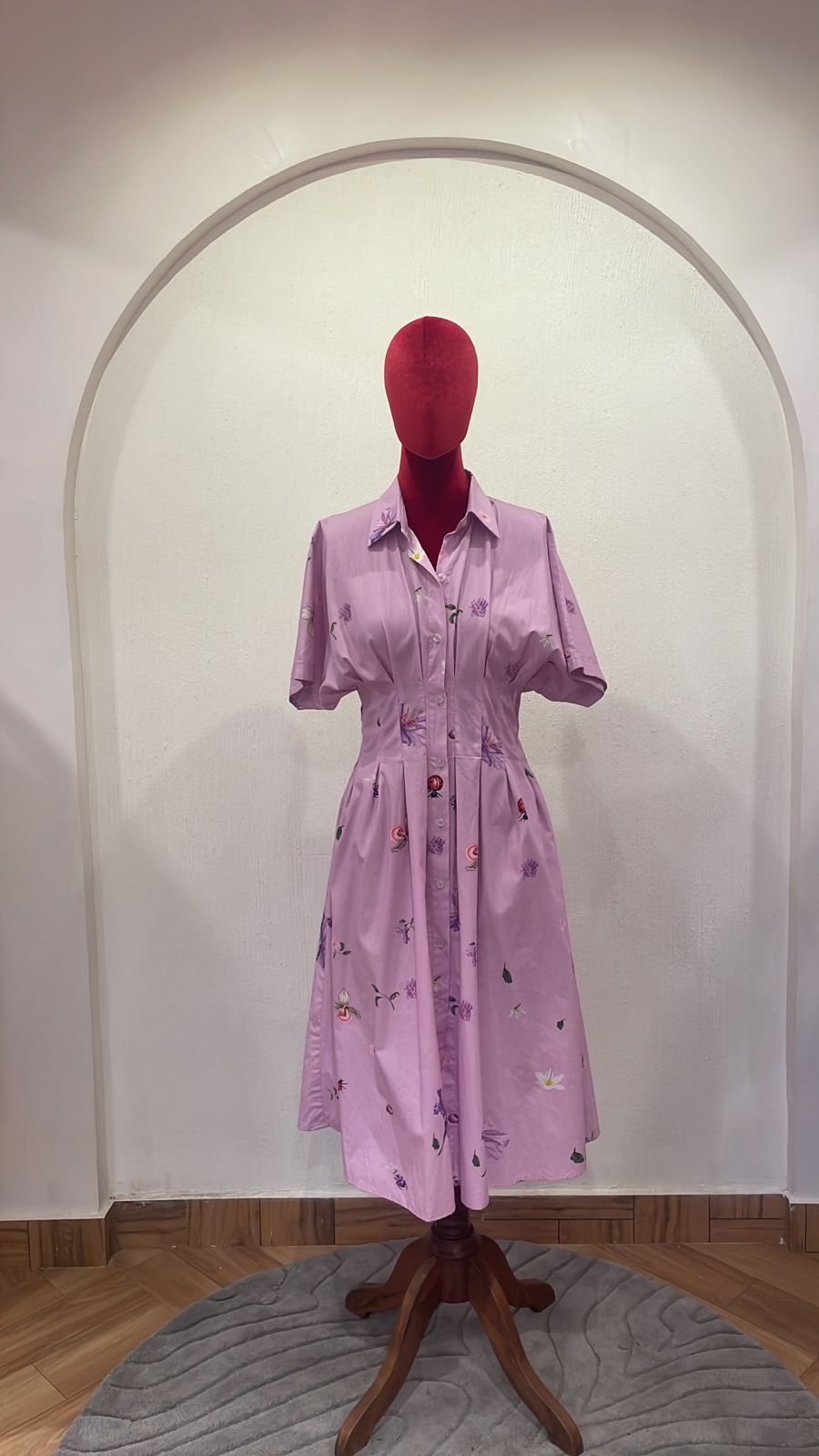 Lavender bloom button down midi dress