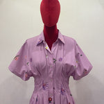 Lavender bloom button down midi dress