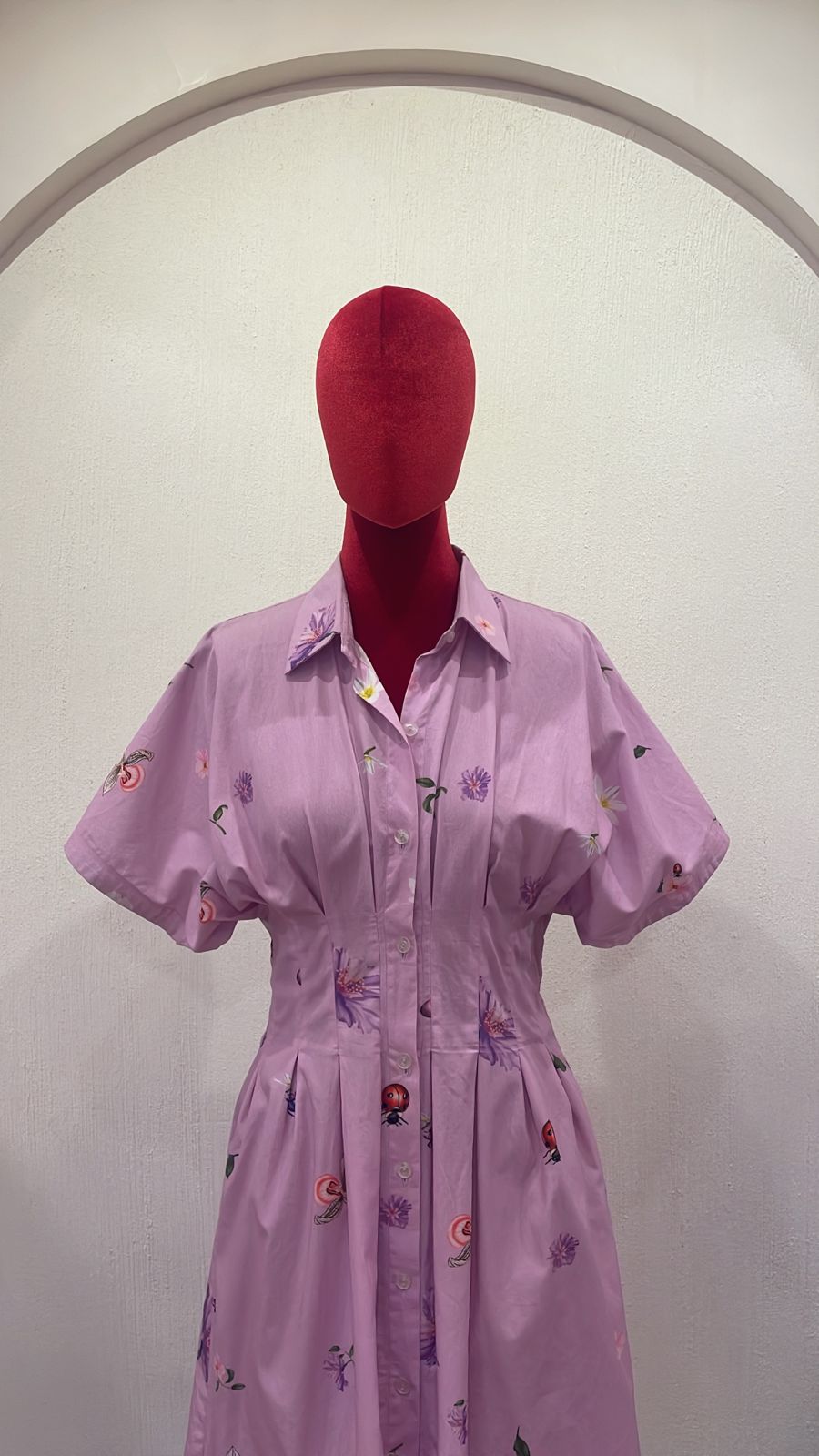 Lavender bloom button down midi dress