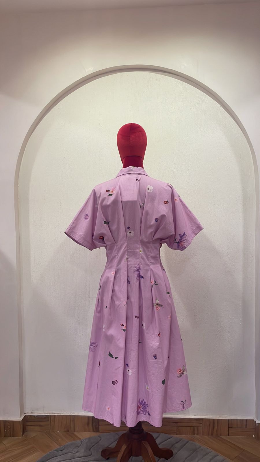 Lavender bloom button down midi dress