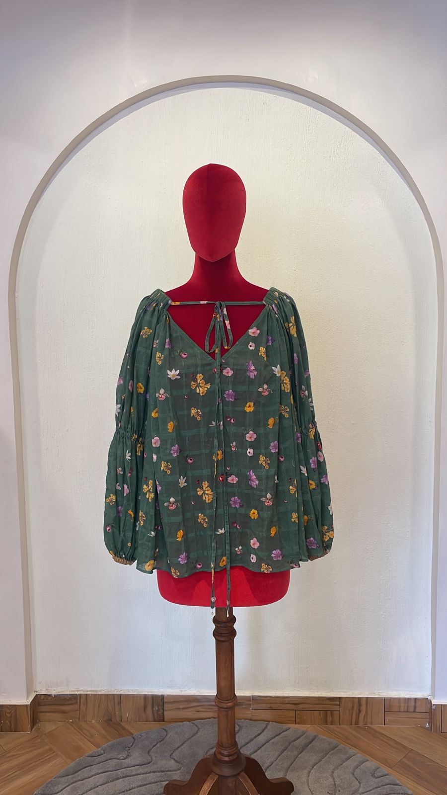 Off Shoulder Deep Green Top