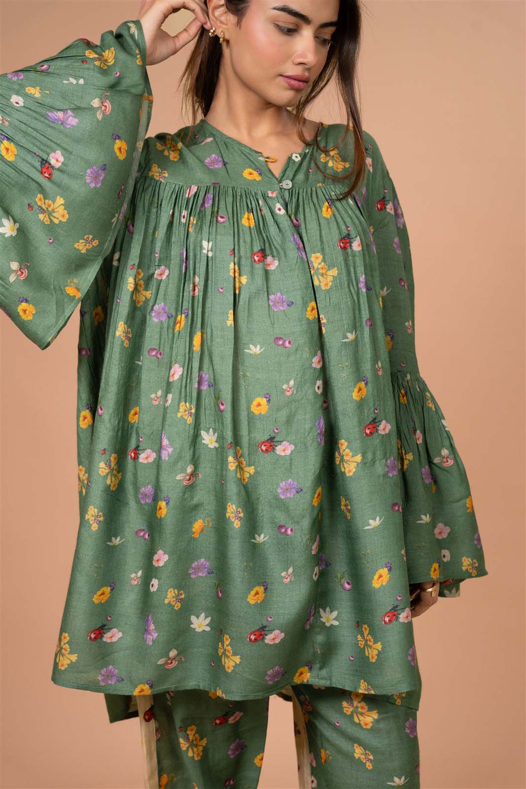 Forest Bloom Tiered Kurta