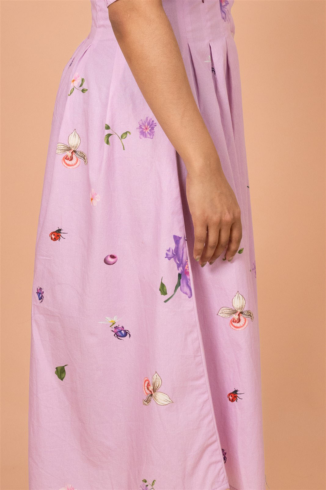 Lavender bloom button down midi dress