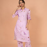 Lavender Shirt-Style Kurta Set