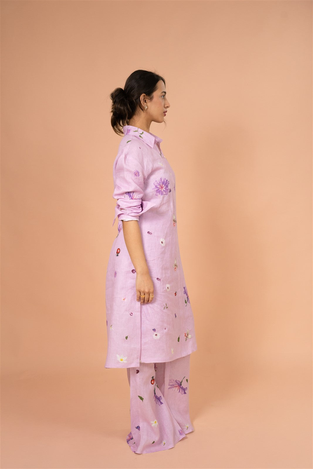 Lavender Shirt-Style Kurta Set