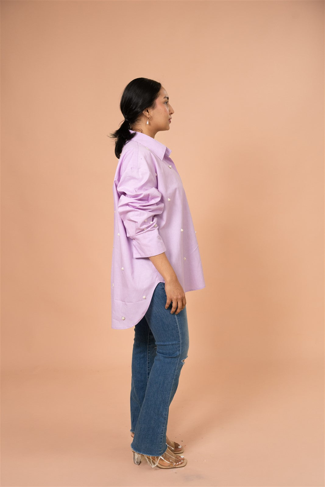 Lilac embellished Comfort Shirt