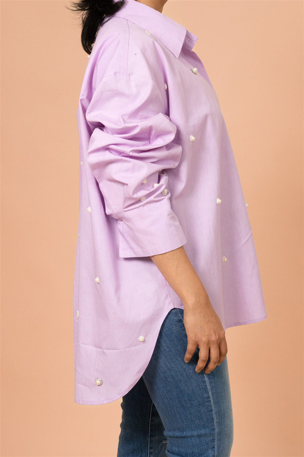 Lilac embellished Comfort Shirt