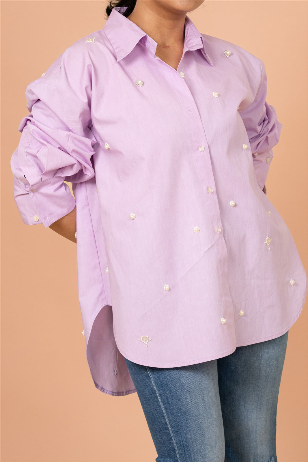 Lilac embellished Comfort Shirt