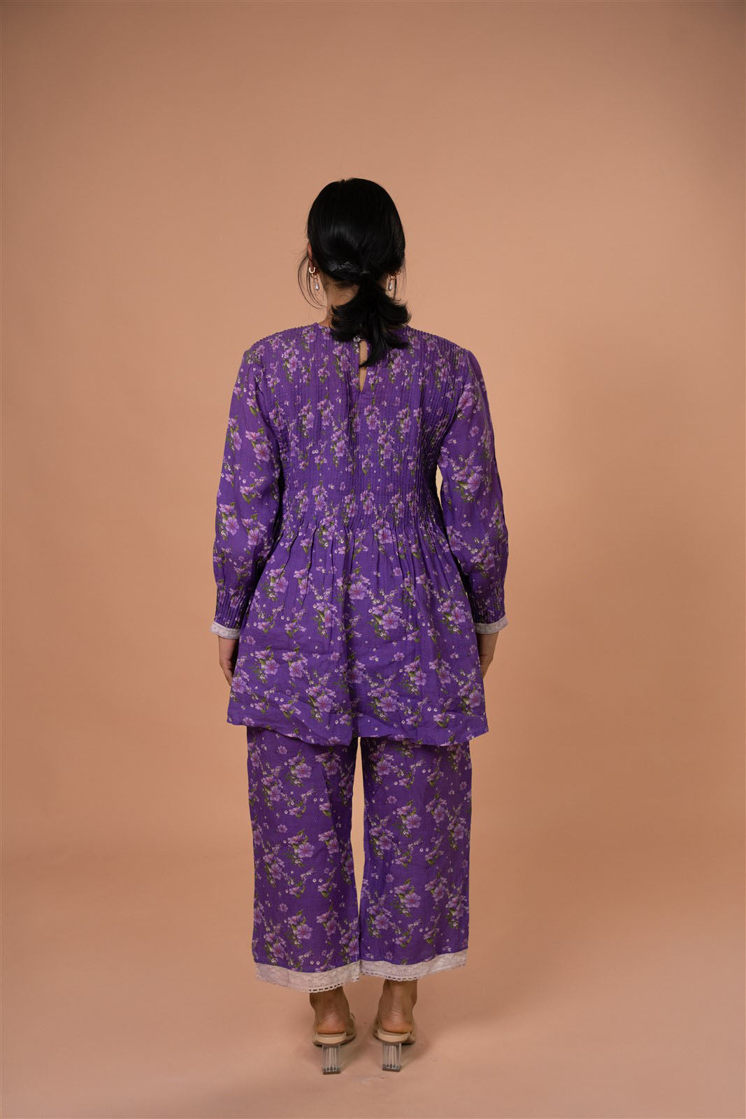 Violet Gathered Kurta Set