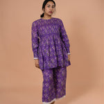 Violet Gathered Kurta Set