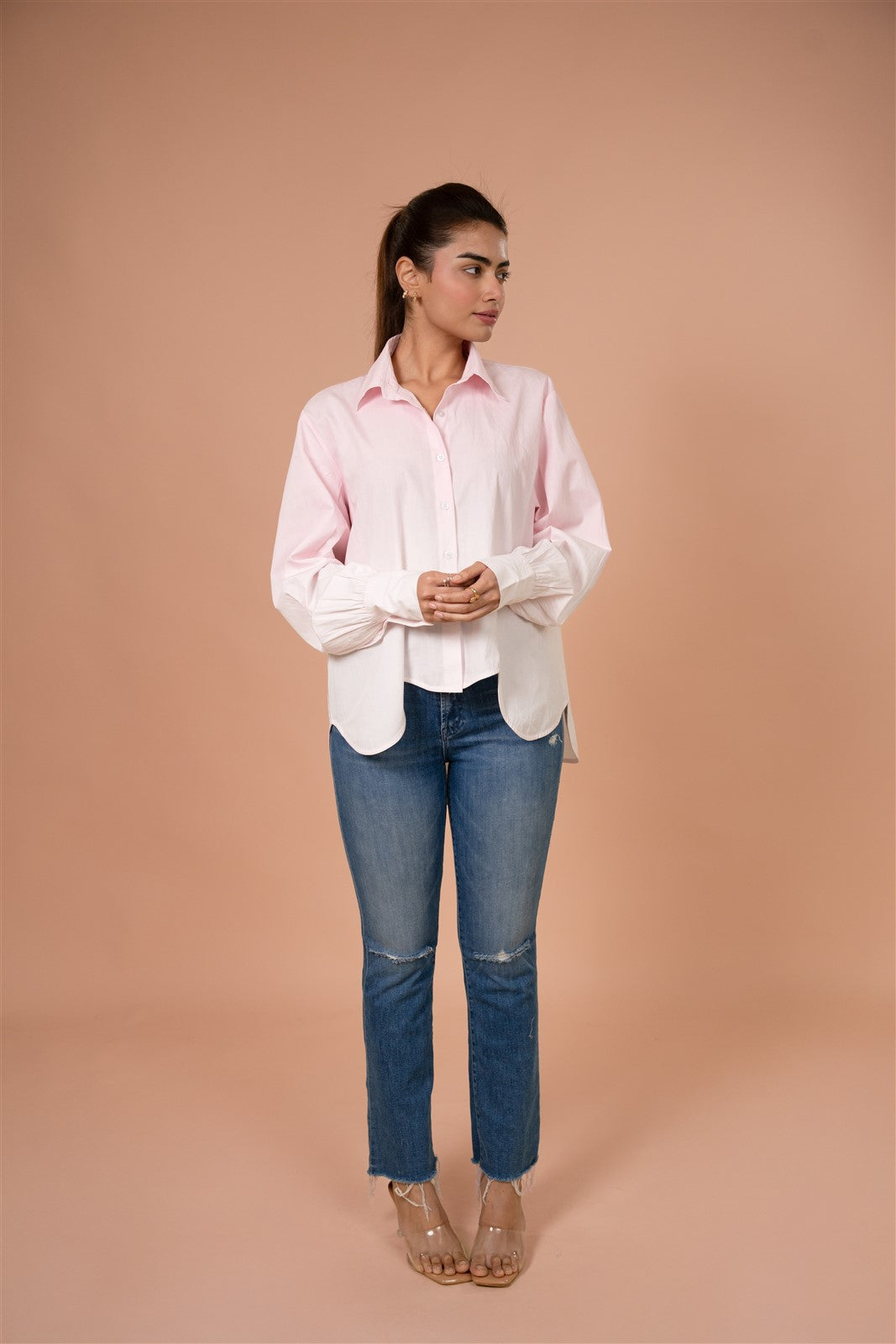 Soft Rose Everyday Scalloped Shirt