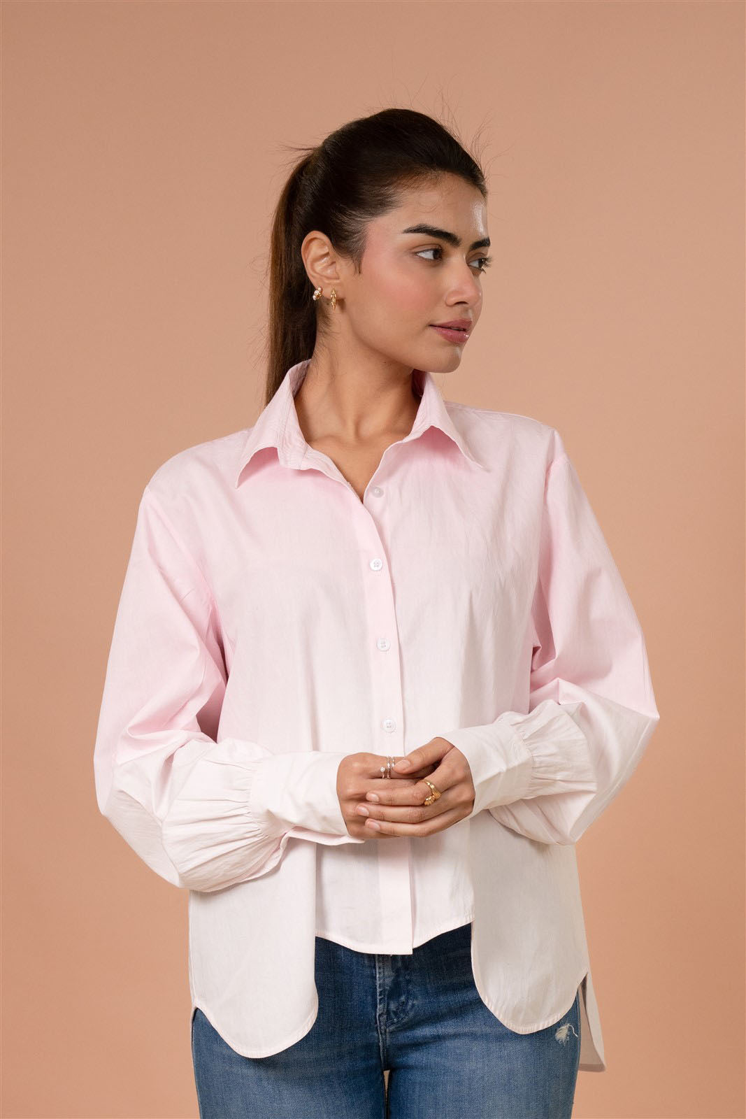 Soft Rose Everyday Scalloped Shirt