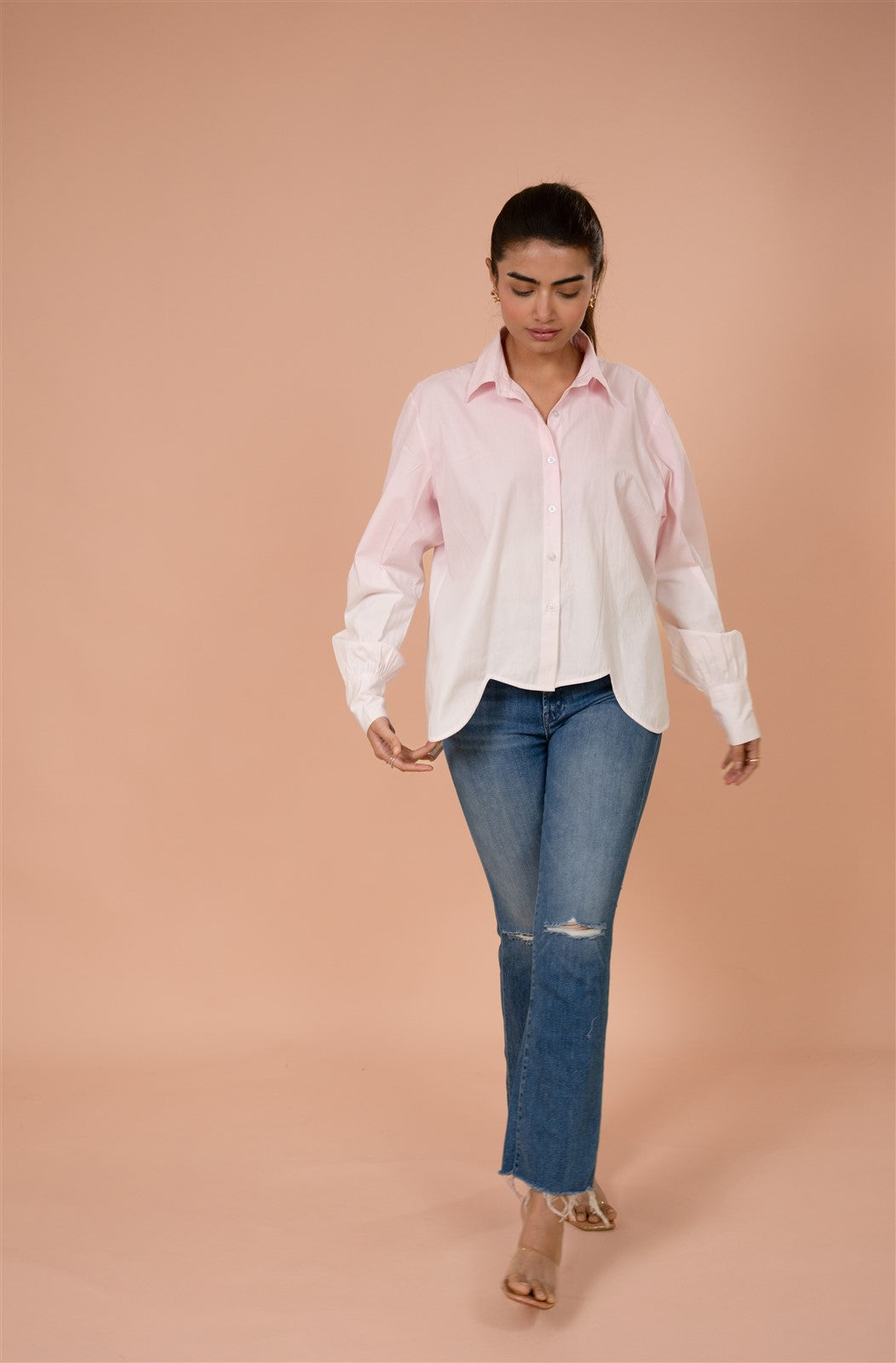 Soft Rose Everyday Scalloped Shirt