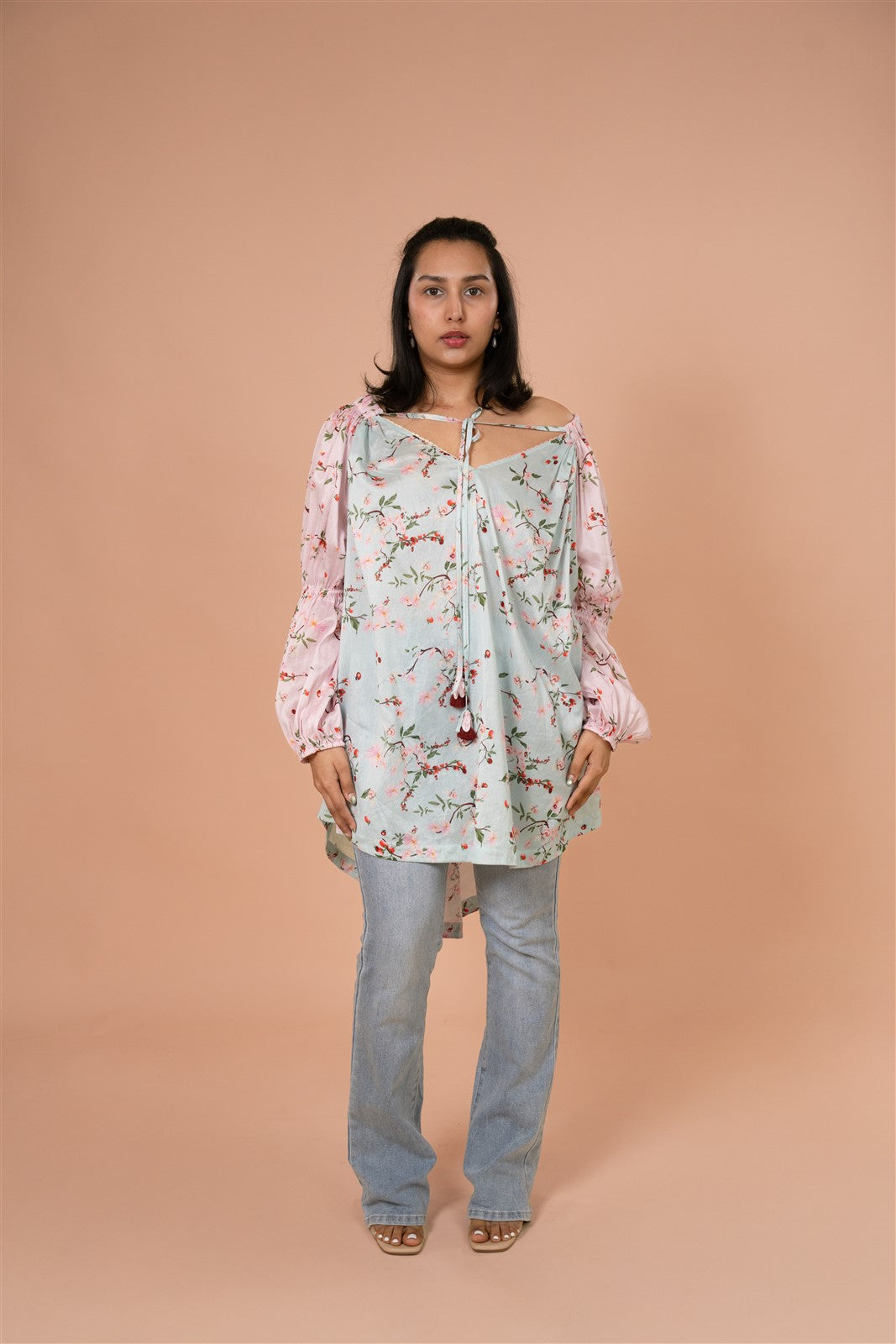 Sky Garden Off-Shoulder Tunic