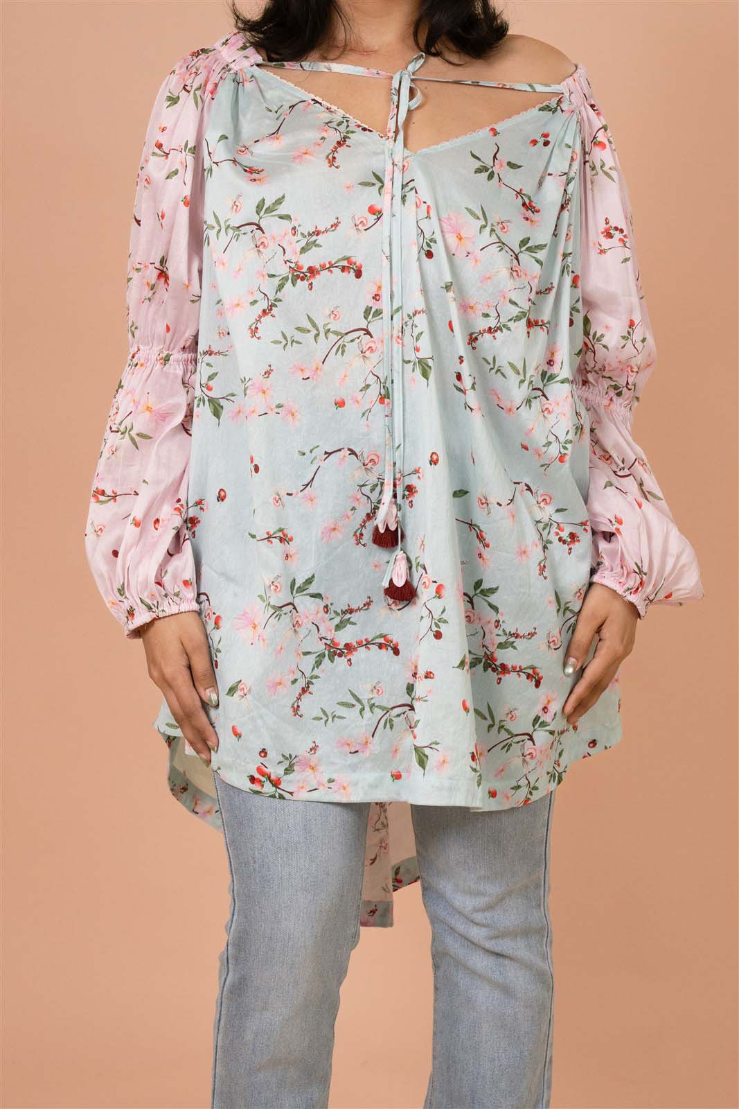 Sky Garden Off-Shoulder Tunic