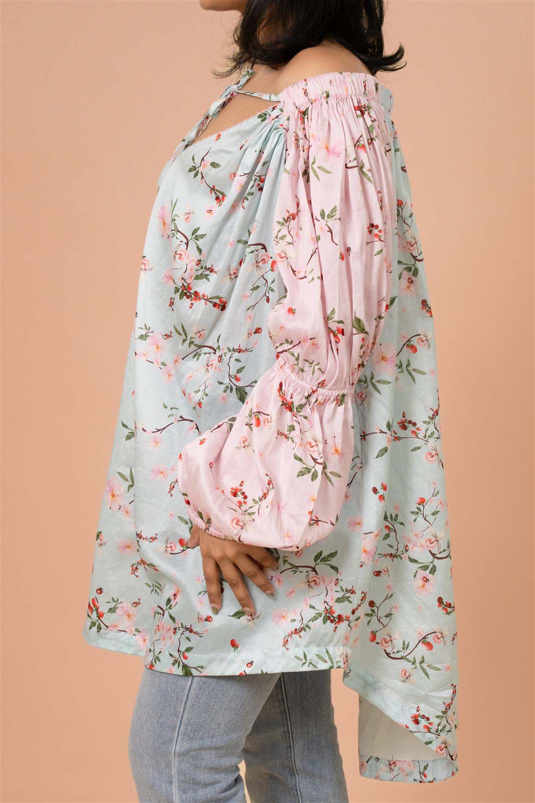 Sky Garden Off-Shoulder Tunic