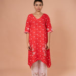 Crimson Asymmetric Kurta Set