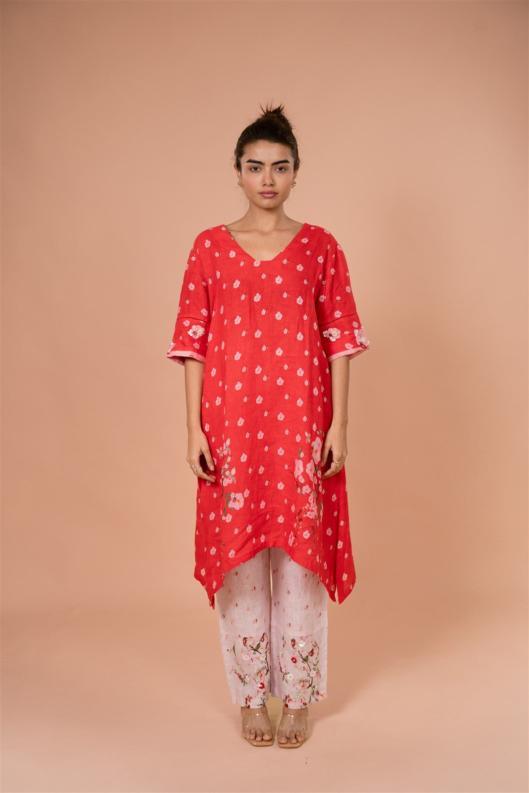 Crimson Asymmetric Kurta Set