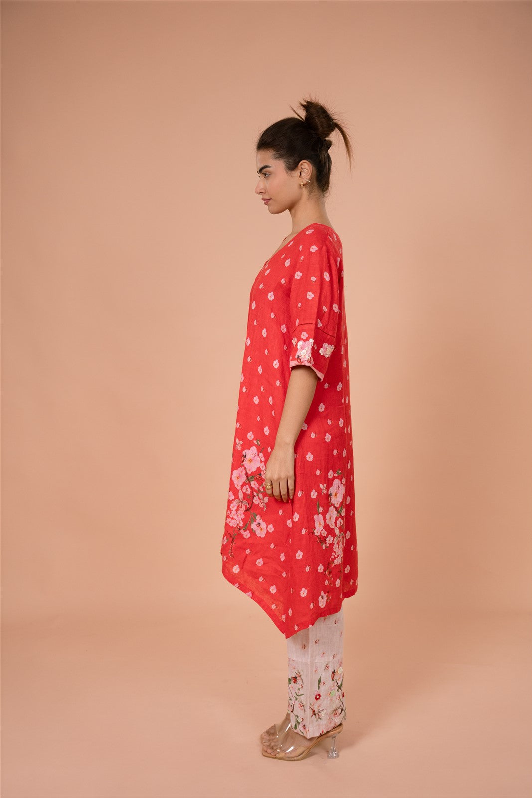 Crimson Asymmetric Kurta Set