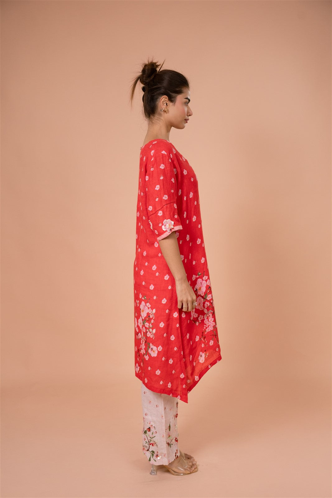 Crimson Asymmetric Kurta Set