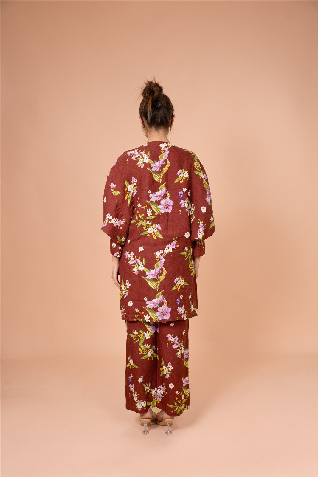 Burgundy Floral Kurta Set