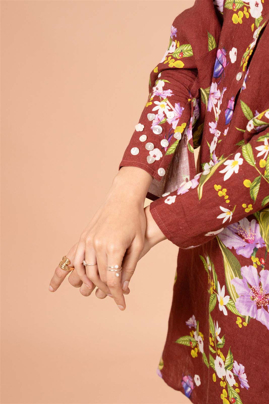 Burgundy Floral Kurta Set