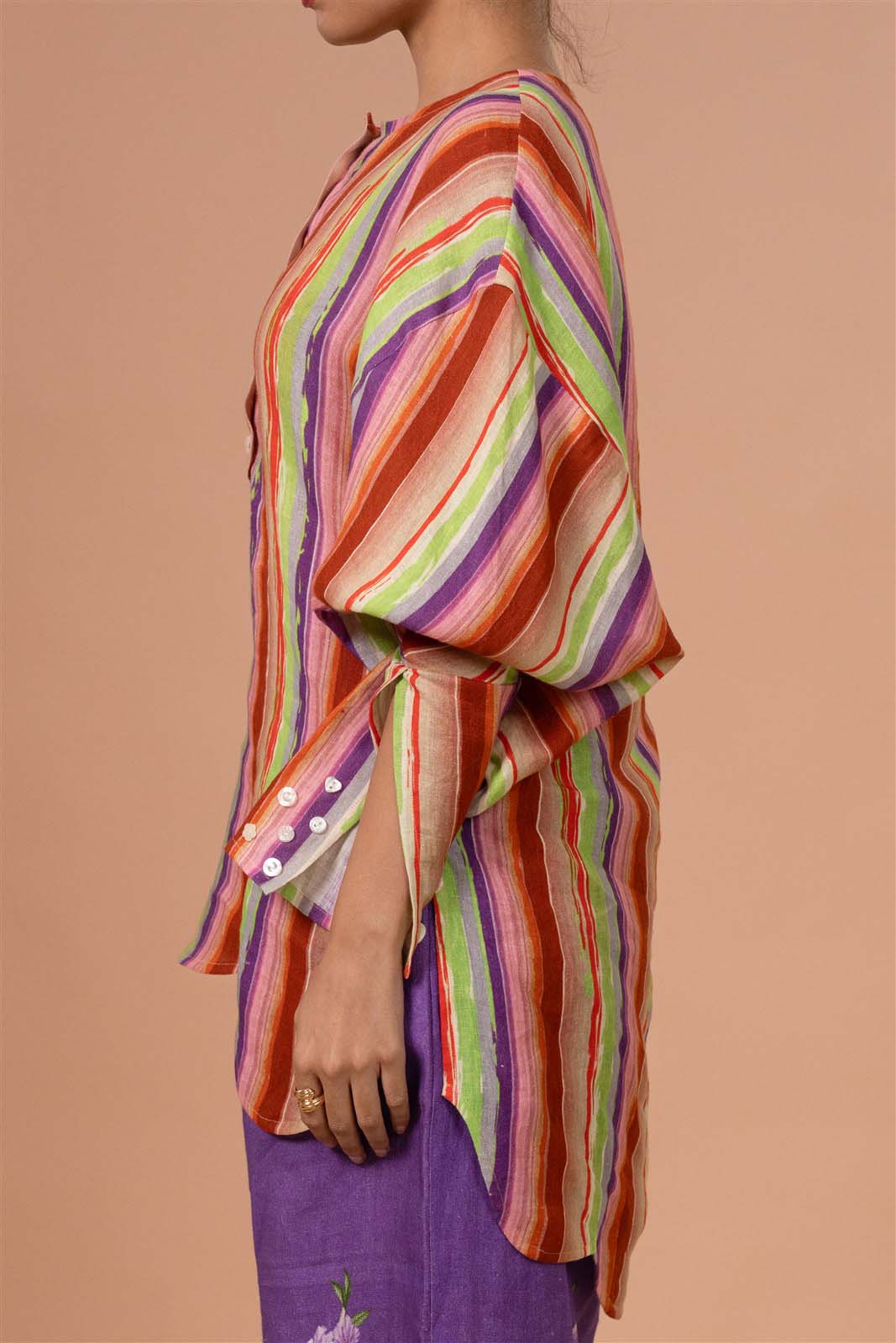 Multi-Stripe Kaftan Kurta