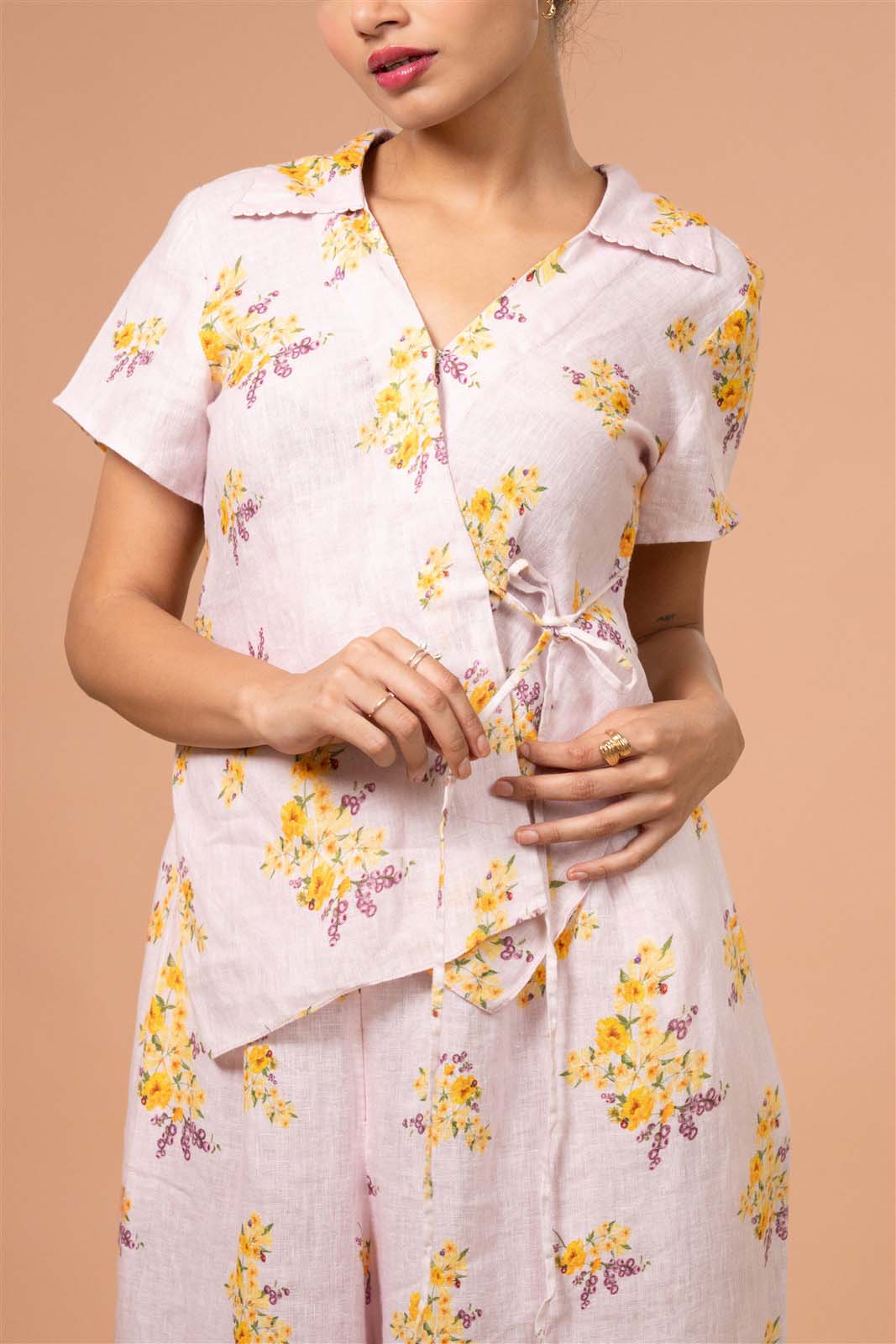 Soft Pink Wrap Co-ord Set