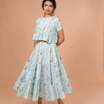 Powder Blue Tiered Skirt Set
