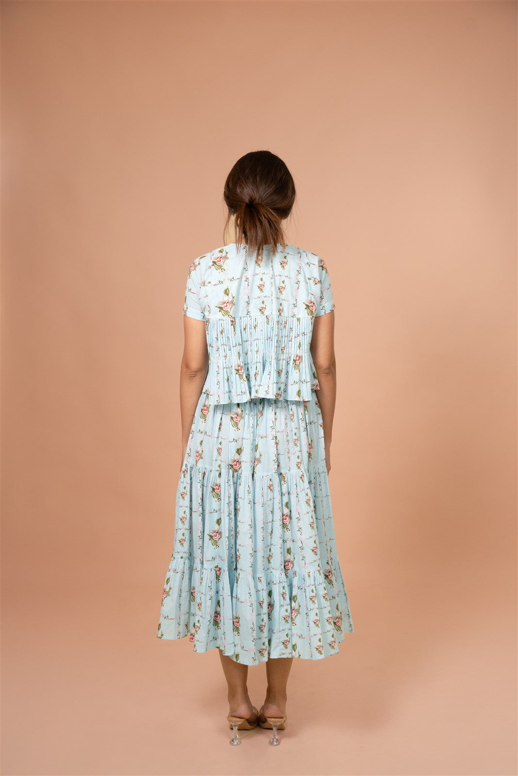 Powder Blue Tiered Skirt Set