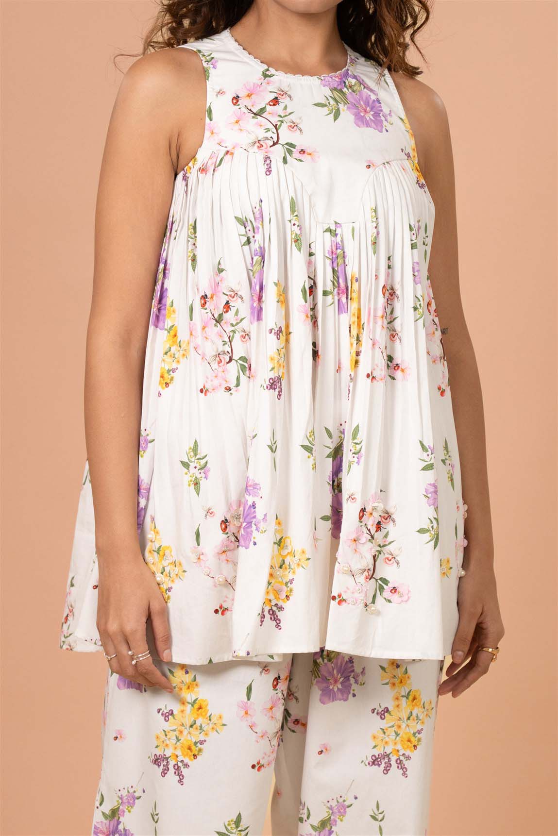 Ivory Bloom Gathered Co-ord Set