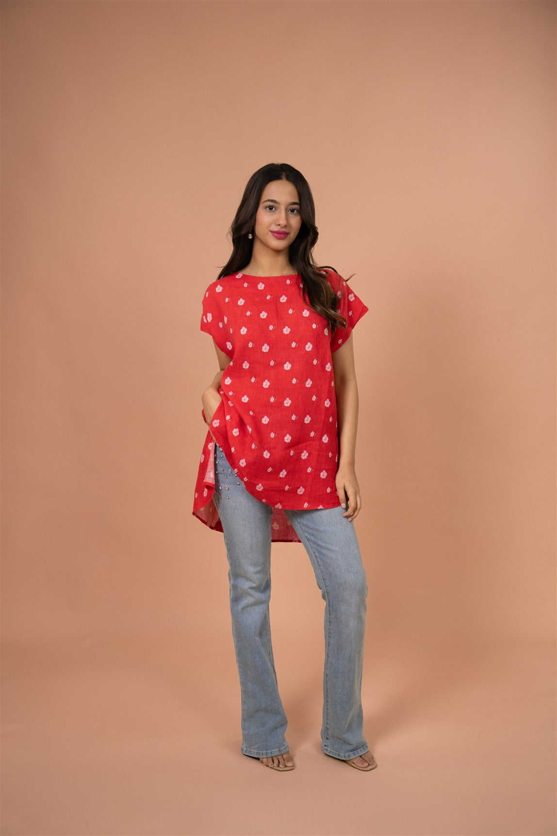 Crimson Petal High-Low Top