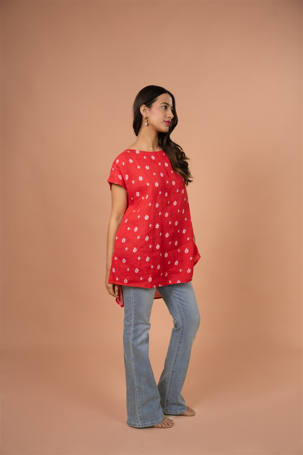 Crimson Petal High-Low Top